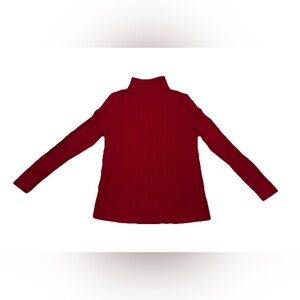Talbots Merino Wool Dark Red Cowl Neck Sweater Women Size LP Holiday Christmas